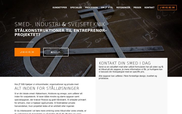 Screenshot of jtstaal.dk