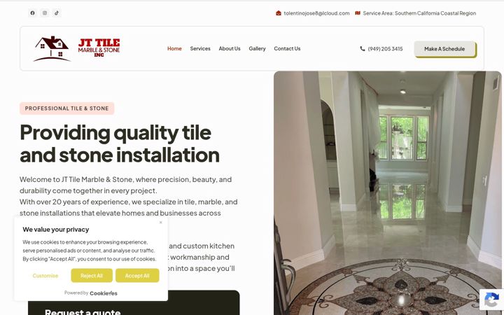 Screenshot of jttilemarblestone.com