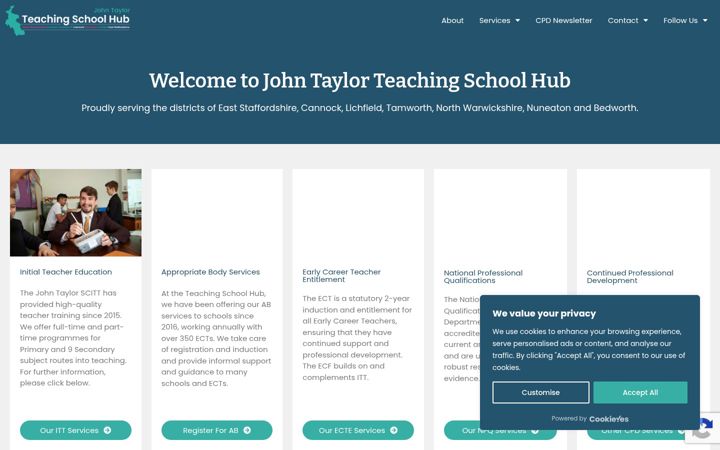 Screenshot of jttshub.co.uk