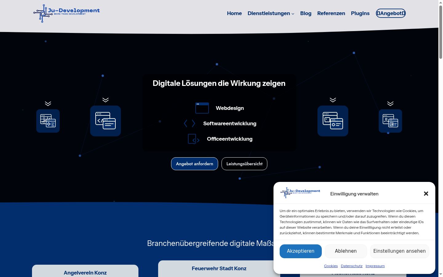Captura de ecrã do banner de consentimento apresentado antes de qualquer interação