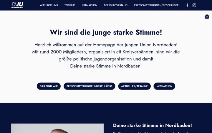 Screenshot of ju-nordbaden.de