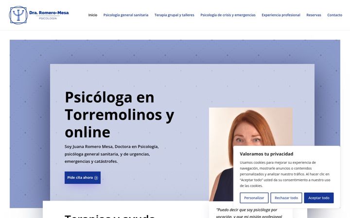 Screenshot of juanaromeropsicologia.es