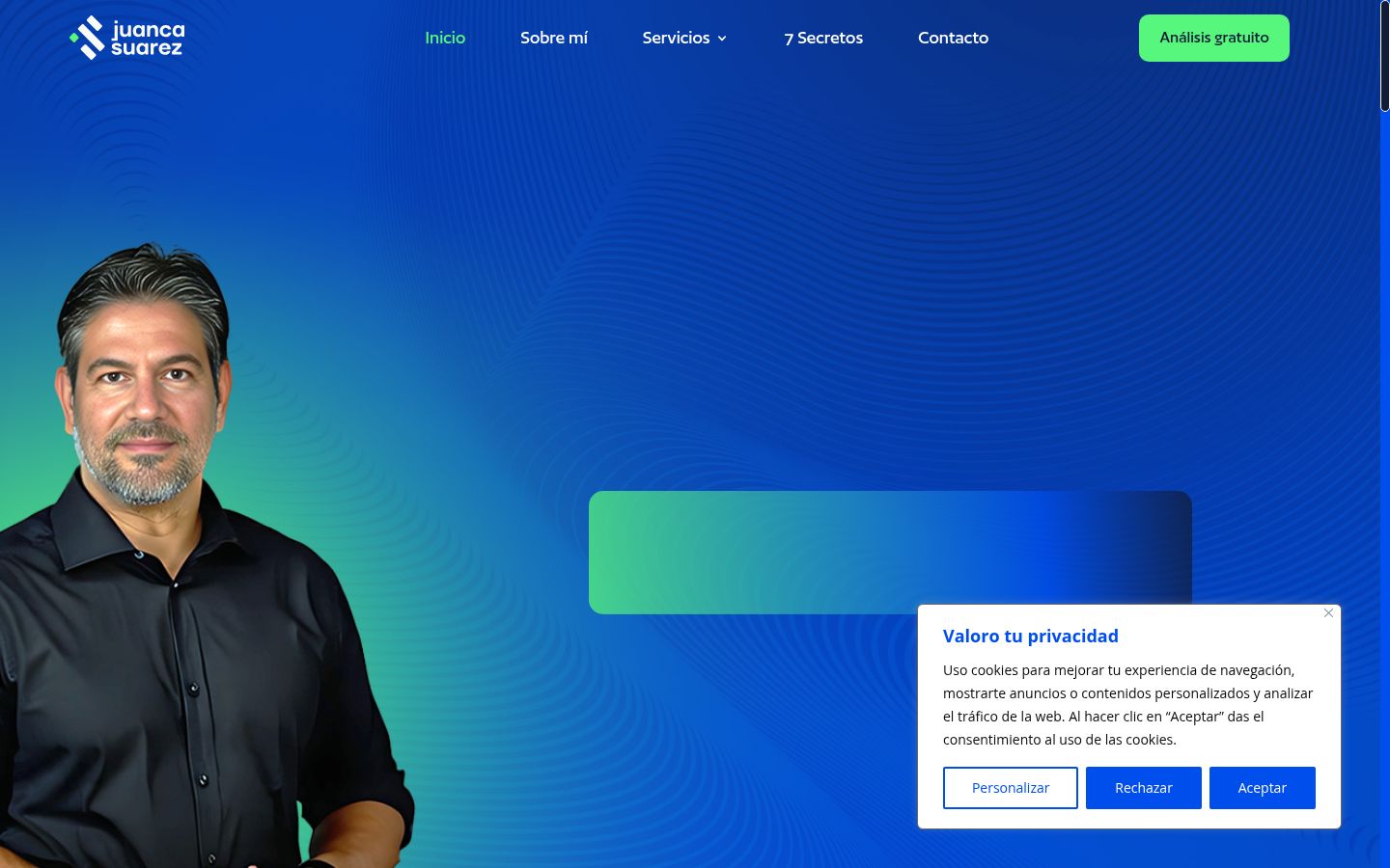 Screenshot of the consent banner shown before any interaction