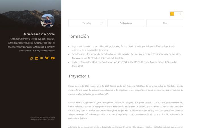 Screenshot of juandediosyanez.es