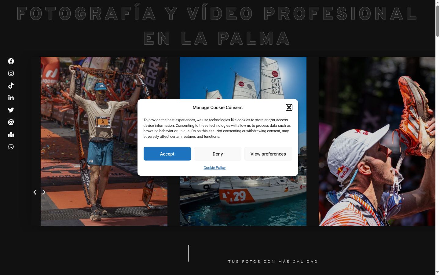 Posnetek zaslona pasice za privolitev, prikazane pred kakršno koli interakcijo