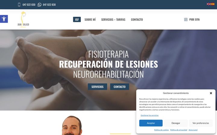 Screenshot of juangalasofisioterapia.com