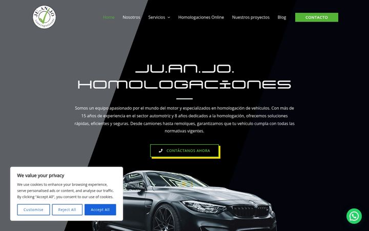 Screenshot of juanjohomologaciones.es