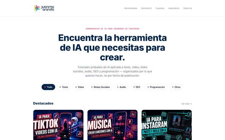 Screenshot of juanmaaranda.com