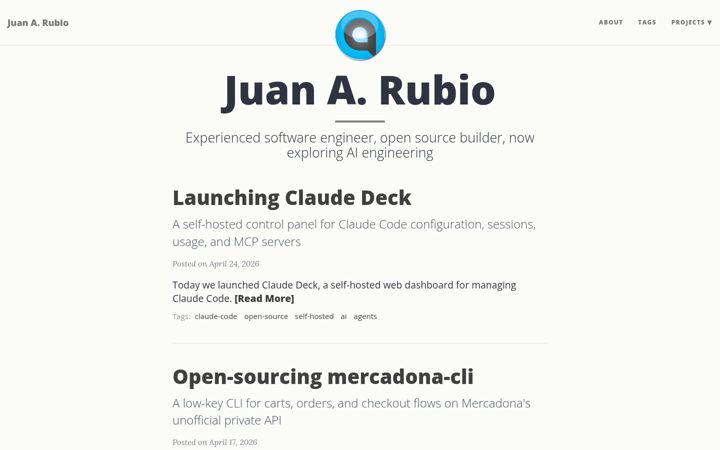 Screenshot of juanrubio.org