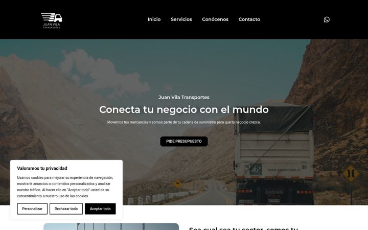 Screenshot of juanvilatransportes.com.es