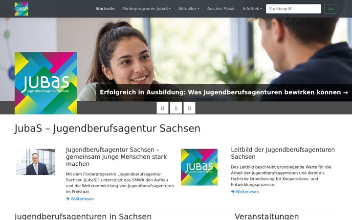 Screenshot of jubas-sachsen.de