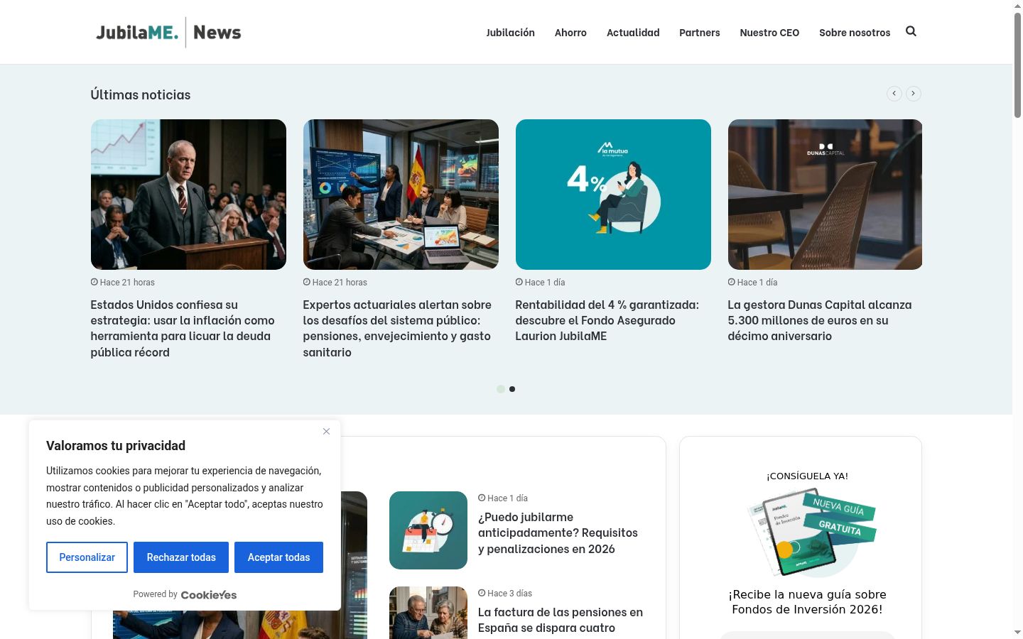 Screenshot des Einwilligungsbanners vor jeglicher Interaktion