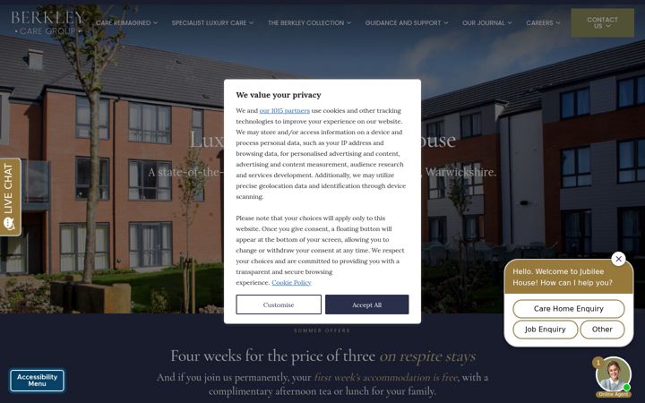 Screenshot of jubileehousecare.co.uk