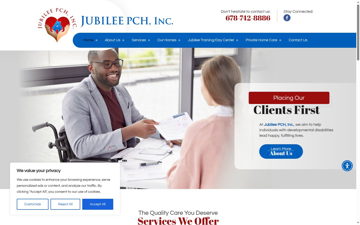 Screenshot of the consent banner shown before any interaction