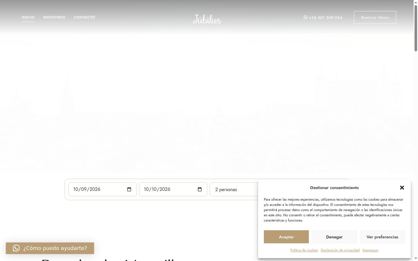Screenshot of the consent banner shown before any interaction