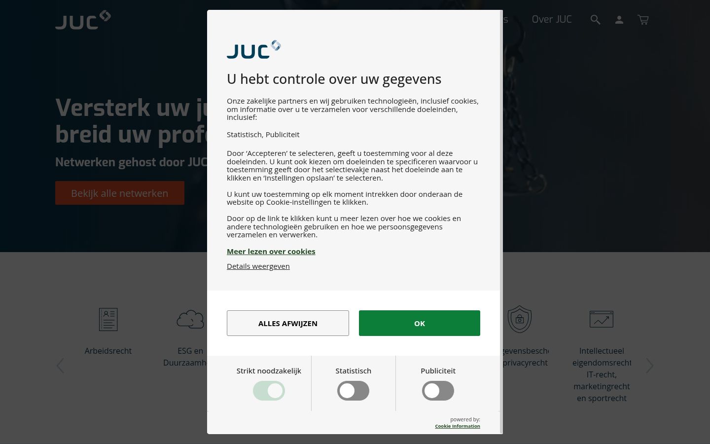 Snímek obrazovky baneru souhlasu zobrazeného před jakoukoli interakcí