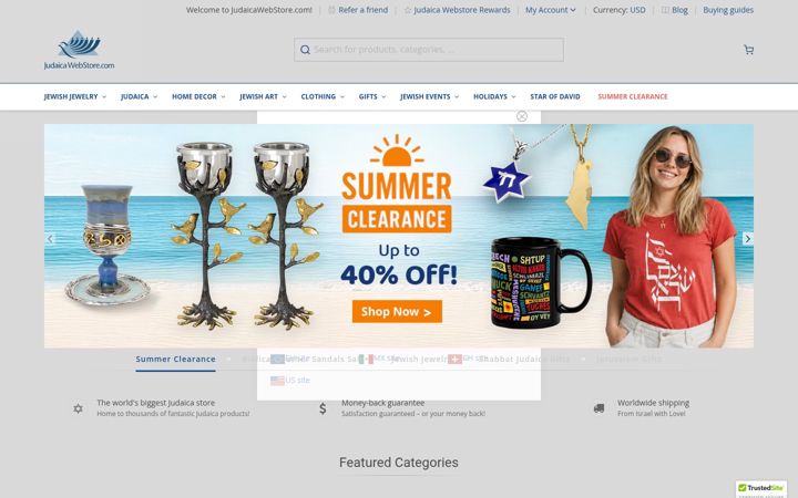 Screenshot of judaicawebstore.com
