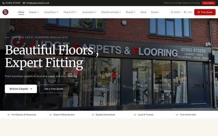 Screenshot of judgecarpets.co.uk