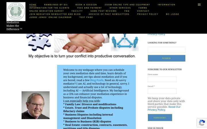 Screenshot of judgegiljones.com