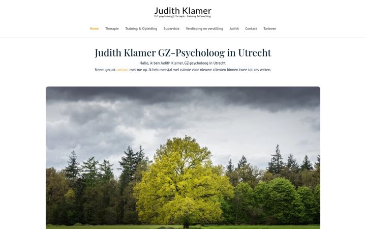 Screenshot of judithklamer.nl