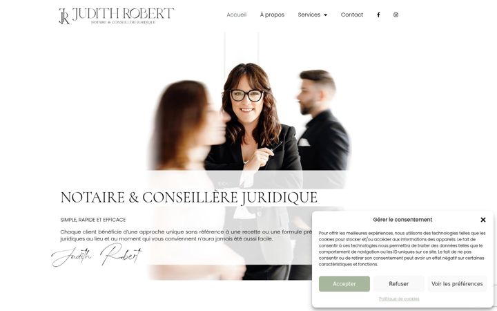 Screenshot of judithrobertnotaire.com