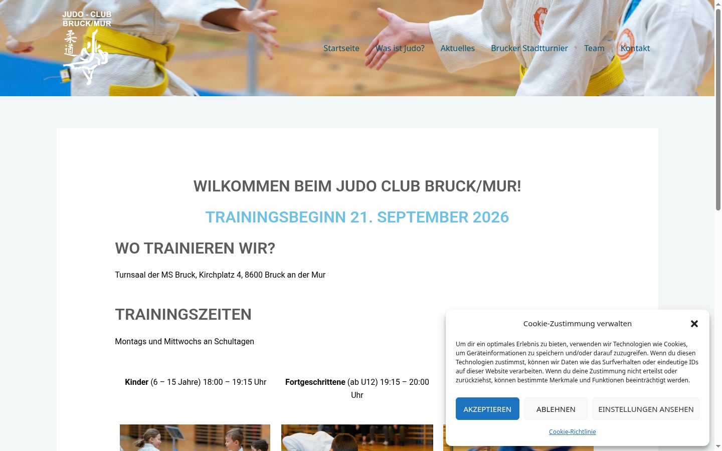 Screenshot des Einwilligungsbanners vor jeglicher Interaktion