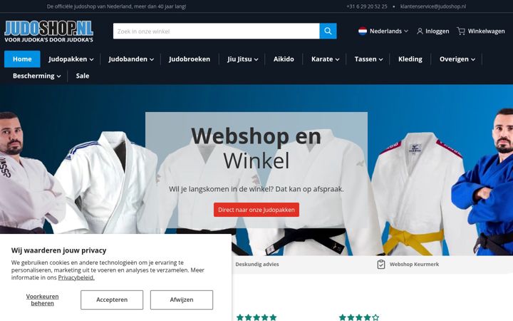 Screenshot of judoshop.nl