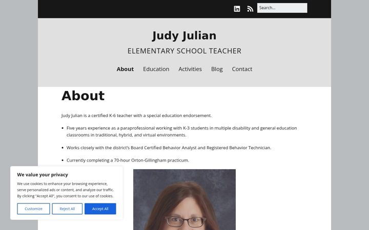 Screenshot of judyjulian.com
