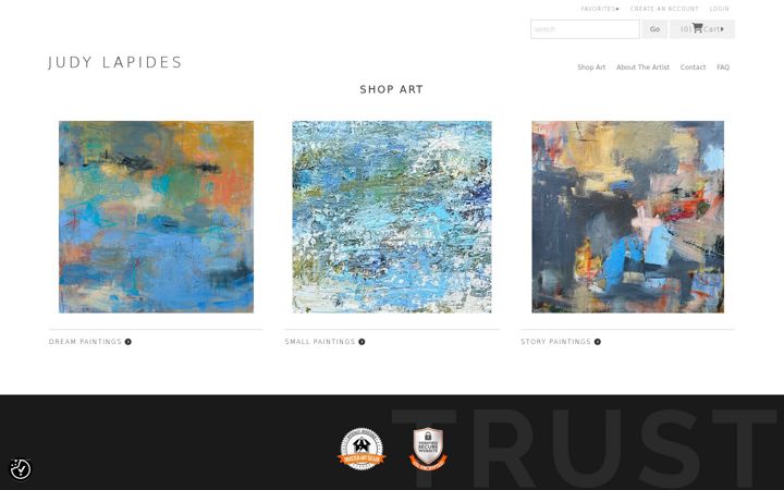 Screenshot of judylapidesart.com