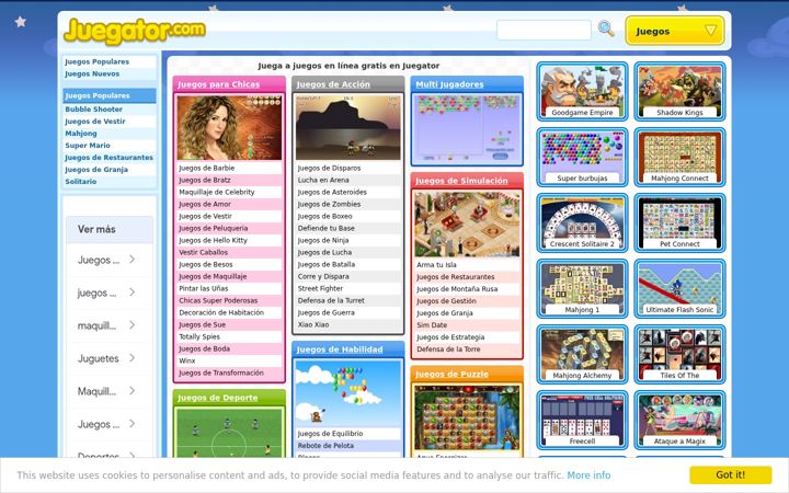 Screenshot of juegator.com