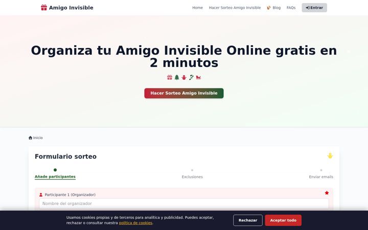 Screenshot of juegoamigoinvisible.com
