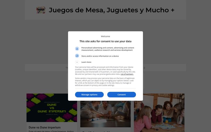 Screenshot of juegosdemesabaratos.es