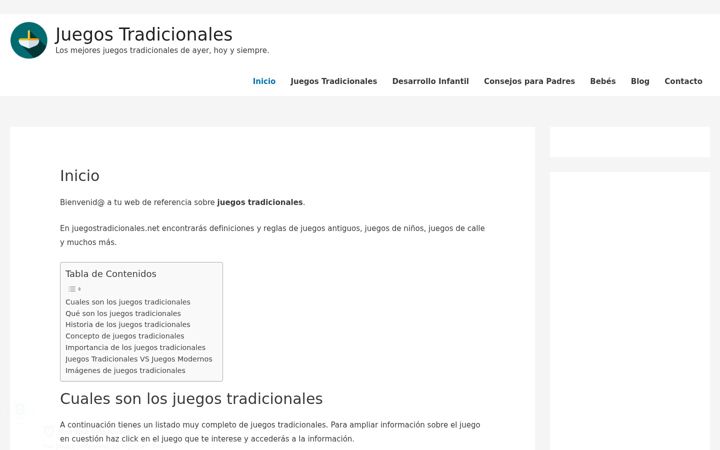 Screenshot of juegostradicionales.net
