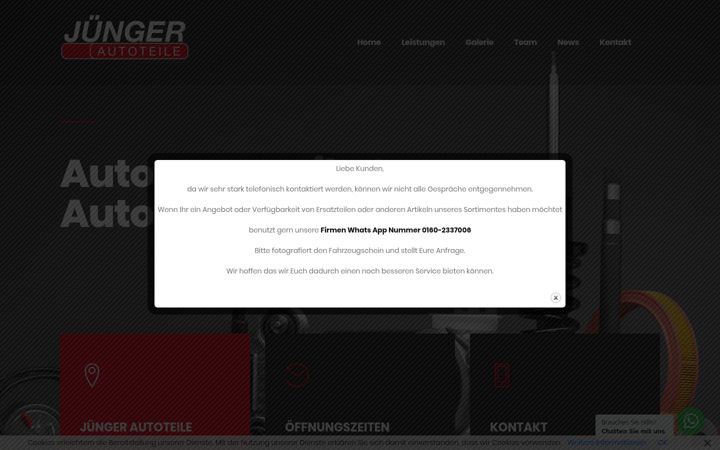 Screenshot of juengerautoteile.de