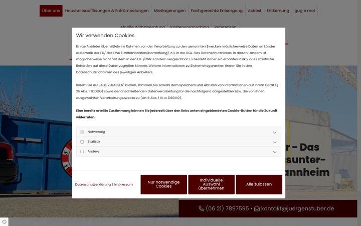 Screenshot of juergenstuber.de