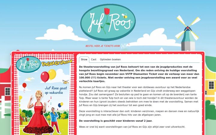 Screenshot of jufroostheater.nl