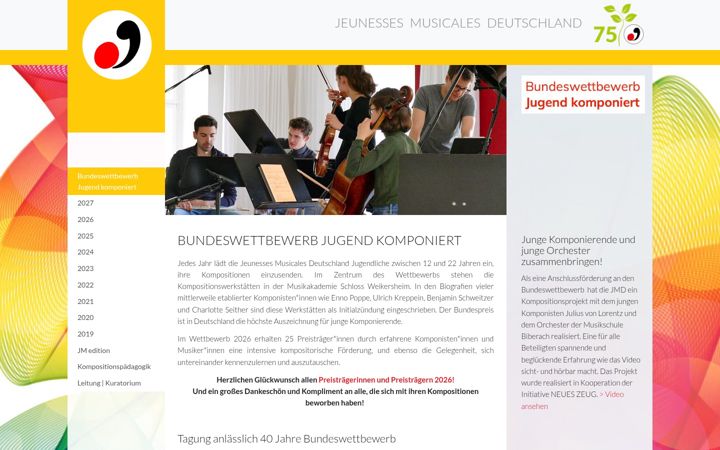 Screenshot of jugend-komponiert.org