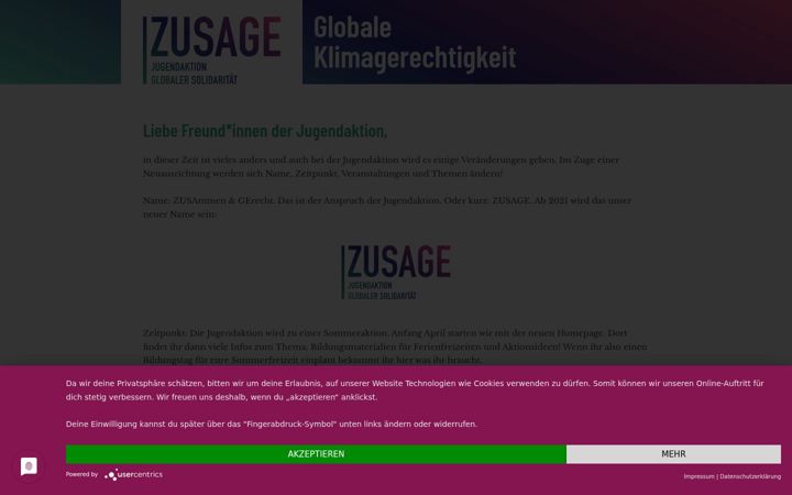 Screenshot of jugendaktion.de