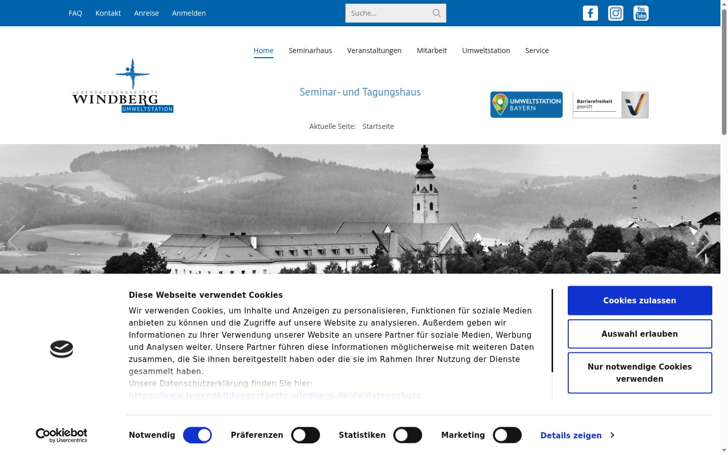 Sutikimo reklamjuostės, rodytos prieš bet kokią sąveiką, ekrano kopija