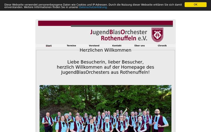 Screenshot of jugendblasorchester-rothenuffeln.de