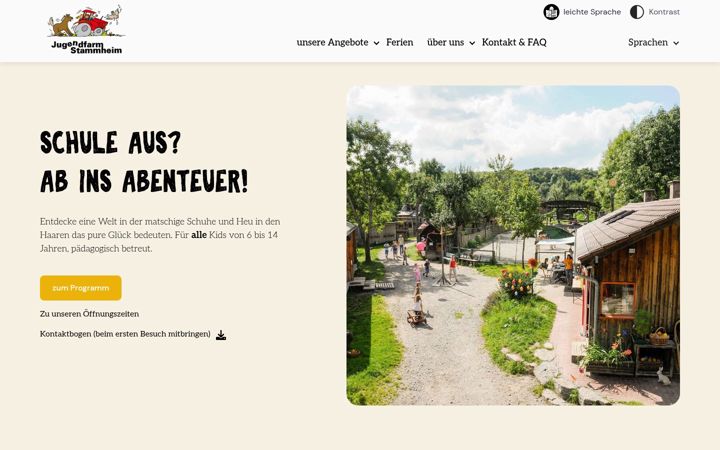 Screenshot of jugendfarm-stammheim.de
