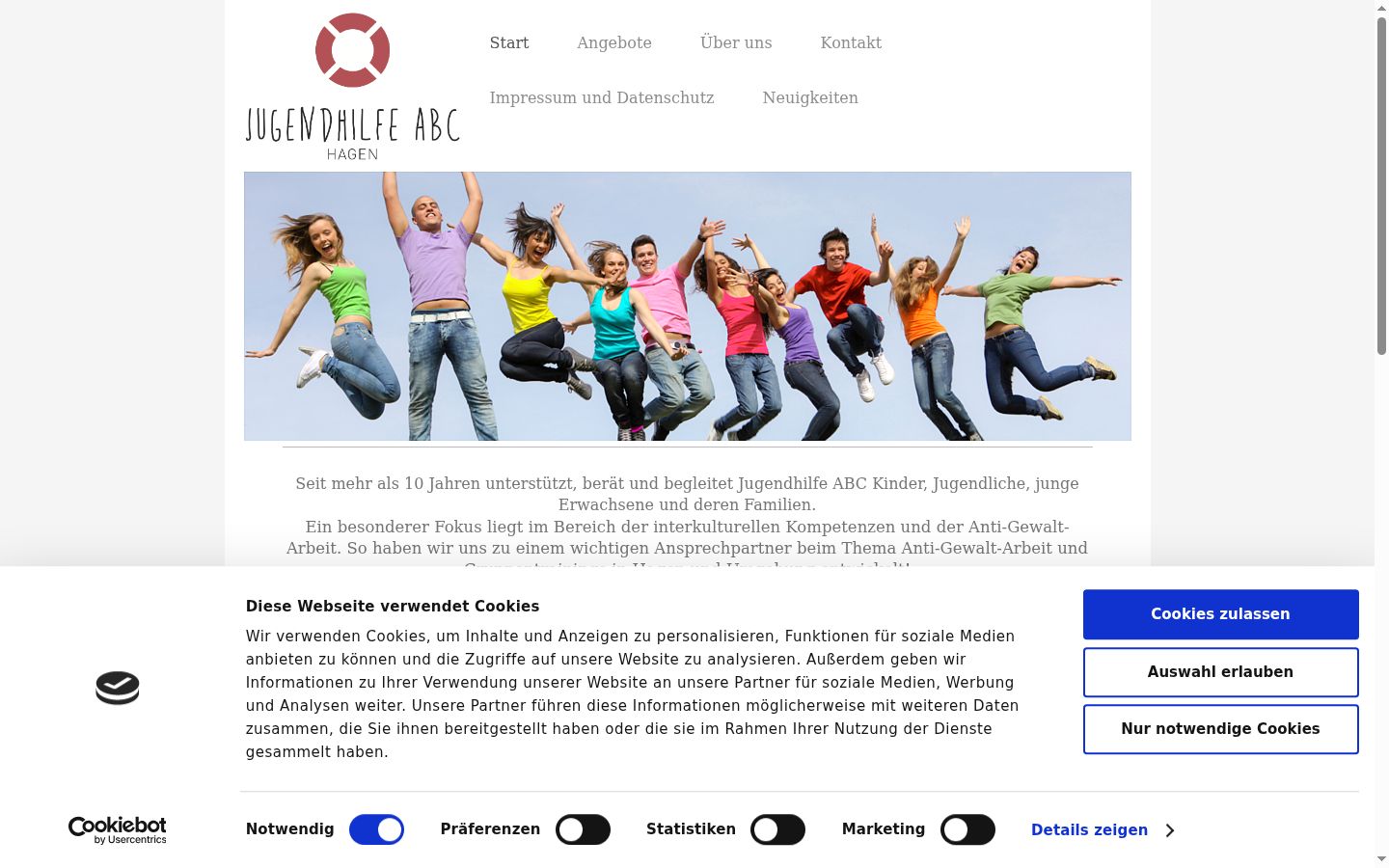 Screenshot of the consent banner shown before any interaction