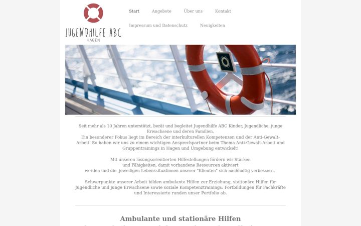 Screenshot of jugendhilfe-abc.de