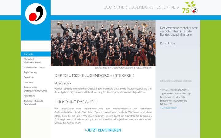 Screenshot of jugendorchesterpreis.de