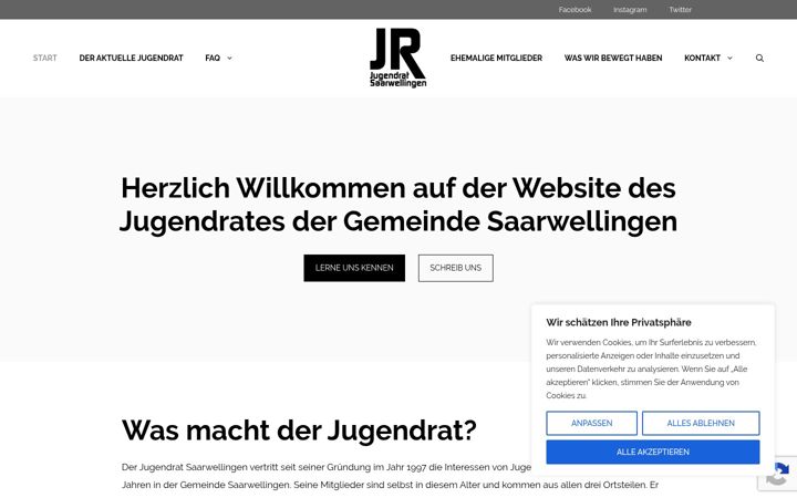 Screenshot of jugendrat-saarwellingen.de
