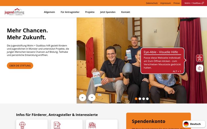 Screenshot of jugendstiftung-wohnstadtbau.de