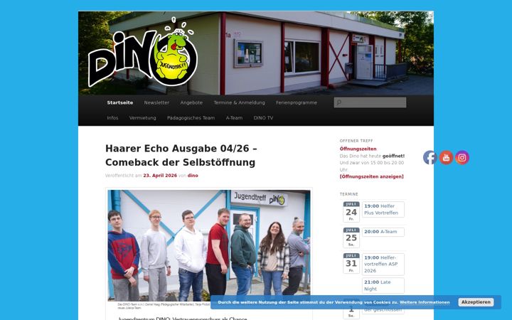 Screenshot of jugendtreffdino.de