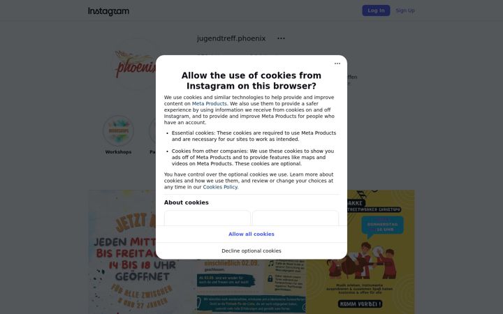 Screenshot of jugendtreffphoenix.de