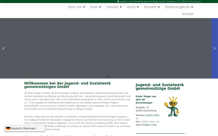 Screenshot of jugendundsozialwerk.de