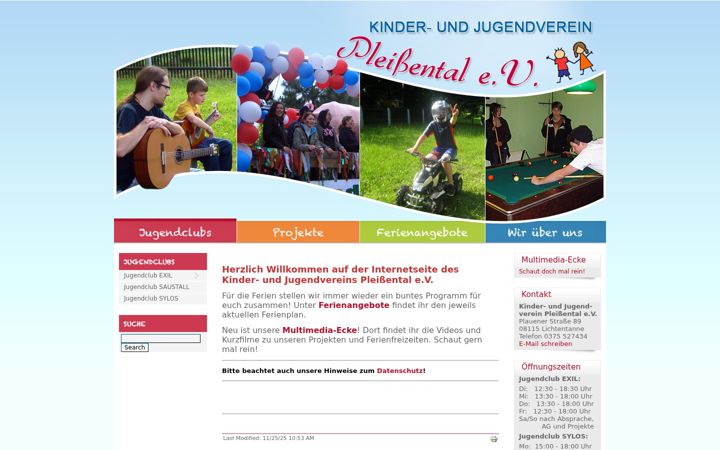 Screenshot of jugendverein-pleissental.de